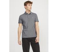 Poloshirt JACK & JONES "JJEPAULOS POLO SS NOOS", Herren, Gr. XL, grau (anthrazit), Jersey, Obermaterial: 100% Baumwolle, unifarben, slim fit normal, Rundhals, Shirts, Baumwolle, slim fit (59132320-XL)