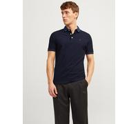 Poloshirt JACK & JONES "JJEPAULOS Poloshirt mit klassischem Kragen und figurbetonter Form", Herren, Gr. XS, blau (schwarz, navy), Piqué, Obermaterial: 100% Baumwolle, unifarben mit Farbeinsatz, schmal
