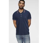 Jack & Jones Herren Slim Fit Polo Shirt JJEPAULOS Uni Sommer Hemd Kragen Kurz Arm Basic Pique Cotton, Farben:Navy, Größe:XS