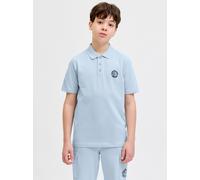 Poloshirt JACK & JONES JUNIOR "JJALLIANCE POLO SS JNR", Jungen, Gr. 140, celestial blau, Single Jersey, Obermaterial: 100% Baumwolle, bedruckt, unifarben, normal normal, Shirts, mit Knopfleiste (39178