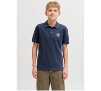 Poloshirt JACK & JONES JUNIOR "JJALLIANCE POLO SS JNR", Jungen, Gr. 140, navy blazer, Single Jersey, Obermaterial: 100% Baumwolle, bedruckt, unifarben, normal normal, Shirts, mit Knopfleiste (88074433