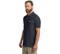 Poloshirt JACK WOLFSKIN "ESSENTIAL POLO M", Herren, Gr. M (50), blau (schwarz, navy), Obermaterial: 100% Baumwolle, Shirts Poloshirt (71995621-M)