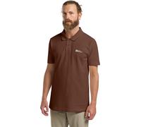 Poloshirt JACK WOLFSKIN "ESSENTIAL POLO M", Herren, Gr. S (48), braun (schwarz, rust), Oberstoff: 100% BAUMWOLLE ; Kontrastmaterial 1: 100% BAUMWOLLE ; Kontrastmaterial 2: 100% BAUMWOLLE, Shirts (4390