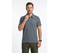 Poloshirt JACK WOLFSKIN "ESSENTIAL POLO M", Herren, Gr. XS (46), grau (grau odessa), Obermaterial: 100% Baumwolle. Futter: 100% Baumwolle, normal, Rundhals, Shirts, mit Polokragen, aus Baumwolle, atmu