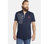 Poloshirt JAN VANDERSTORM "Poloshirt JANO", Herren, Gr. XL, blau (dunkelblau), Obermaterial: 100% Baumwolle CO., comfort fit normal, ohne Ausschnitt, Shirts (15595663-XL) dunkelblau