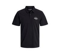 Poloshirt "JJBRANDON POLO SS PLS", Damen, Gr. 4XL, schwarz, Jersey, Obermaterial: 100% Baumwolle, JACK & JONES PLUSSIZE, bedruckt, regular fit, Shirts (81046401-4XL) schwarz