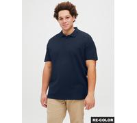 Poloshirt "JJEAUSTIN POLO SS NOOS PLS", Herren, Gr. 3XL, blau (navy blazer detail:classic), Jersey, Obermaterial: 58% Polyester, 40% Baumwolle, 2% Elasthan, JACK & JONES PLUSSIZE, unifarben, regular f