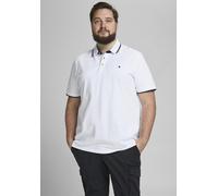 Poloshirt "JJEPAULOS POLO SS NOOS PLS", Herren, Gr. 4XL, weiß, Single Jersey, Obermaterial: 100% Baumwolle, JACK & JONES PLUSSIZE, unifarben, normal, Rundhals, Shirts (35840314-4XL) weiß