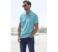 Poloshirt JOHN DEVIN, Herren, Gr. S (44/46), blau (türkis), Piqué, Obermaterial: 100% Baumwolle, unifarben, Basic normal, Rundhals, abgesteppte Kante, Shirts, mit dezenter, hochwertiger Logostickerei 