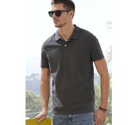 Poloshirt JOHN DEVIN, Herren, Gr. S (44/46), grau (dunkelgrau), Piqué, Obermaterial: 100% Baumwolle, unifarben, regular fit normal, Rundhals, abgesteppte Kante, Shirts, mit dezenter, hochwertiger Logo