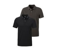 Poloshirt JOHN DEVIN, Herren, Gr. XL (56/58), schwarz, dunkelgrau, Piqué, Obermaterial: 100% Baumwolle, Basic, regular fit normal, Rundhals, abgesteppte Kante, Shirts Shirt, mit dezenter- hochwertiger