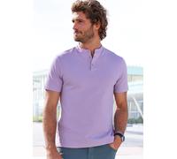 Poloshirt JOHN DEVIN "mit Stehkragen", Herren, Gr. 3XL (64/66), lila, Piqué, Obermaterial: 100% Baumwolle, unifarben, regular fit normal, Rundhals, abgesteppte Kante, Shirts, Regular-Fit, aus Baumwoll