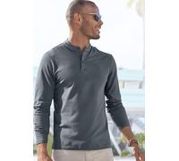 Poloshirt JOHN DEVIN "mit Stehkragen", Herren, Gr. XL (56/58), grau (anthrazit), Piqué, Obermaterial: 100% Baumwolle, unifarben, regular fit lang, Rundhals, abgesteppte Kante, Shirts Poloshirt, Regula