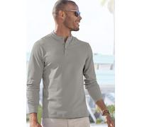 Poloshirt JOHN DEVIN "mit Stehkragen", Herren, Gr. XL (56/58), grau, Piqué, Obermaterial: 100% Baumwolle, unifarben, regular fit lang, Rundhals, abgesteppte Kante, Shirts, Regular-Fit, aus Baumwoll-Pi