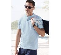 Poloshirt JOHN DEVIN "mit Stehkragen", Herren, Gr. XXL (60/62), blau (hellblau), Piqué, Obermaterial: 100% Baumwolle, unifarben, regular fit normal, Rundhals, abgesteppte Kante, Shirts Poloshirt, Regu