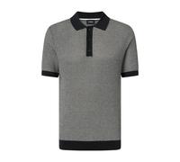 Poloshirt JOOP "Brianoro", Herren, Gr. 3XL, grau (dunkelblau), Strick, Obermaterial: 100% Baumwolle, unifarben, normal normal, Rundhals, eingesetzt Bündchen, Shirts, Regular fit mit Polokragen (251572