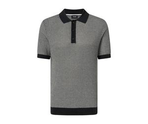 Poloshirt JOOP "Brianoro", Herren, Gr. L, grau (dunkelblau), Strick, Obermaterial: 100% Baumwolle, unifarben, normal normal, Rundhals, eingesetzt Bündchen, Shirts, Regular fit mit Polokragen (25157264