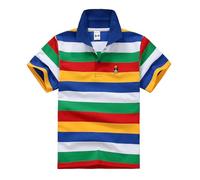 Poloshirt Jungen 164 Knopfleiste Kinder Basic Polo Shirt mit Welpen-Strickerei Polokragen gestreift Sommer T Shirts Kurzarm-Poloshirt für Jungen Lässig Tops Atmungsaktiv Active-Poloshirts 3-14 Jahre