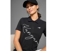 Poloshirt KANGAROOS, Damen, Gr. 32/34, schwarz-weiß (schwarz, weiß), Piqué, Obermaterial: 100% Baumwolle, bedruckt, unifarben, figurbetont hüftbedeckend, Rundhals, Shirts, mit großem Logoschriftzug (7
