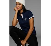 Poloshirt KANGAROOS, Damen, Gr. 36/38, blau (marine, rosa), Piqué, Obermaterial: 95% Baumwolle, 5% Elasthan, bedruckt, Basic hüftlang, Rundhals, Rippbündchen, Shirts, mit vielen Details & Branding (81