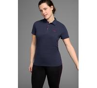 Poloshirt KANGAROOS, Damen, Gr. 48/50, blau (marine), Obermaterial: 100% Baumwolle, unifarben, figurumspielend, Shirts, Kurzarm, unifarben, Polokragen, aus Baumwolle, große Größen (429012-48) marine