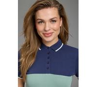 Poloshirt KANGAROOS, Damen, Gr. 48/50, weiß (marine, grün, weiß), Rippware, Obermaterial: 100% Baumwolle. Kragen: 100% Baumwolle, colorblocking, kontrastfarbene Details, sehr figurbetont hüftlang, Fla