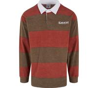 Poloshirt KARL KANI "Karl Kani Karl Kani Og Sport Rugby Shirt", Herren, Gr. XS, braun (schwarzbraun, rot), 100% Baumwolle, gestreift, normal, amerikanischer Ausschnitt, Shirts (25257033-XS) schwarzbra