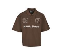 Poloshirt KARL KANI "Karl Kani Kk Retro Oversized Polo Shirt", Herren, Gr. XXL, braun, 100% Baumwolle, bedruckt, normal, amerikanischer Ausschnitt, Shirts (53373067-XXL) braun