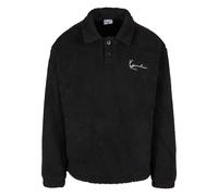 Poloshirt KARL KANI "Karl Kani Metal Signature Teddy Polo", Herren, Gr. L, schwarz, 100% Polyester, bedruckt, normal, amerikanischer Ausschnitt, Shirts Poloshirt (76834552-L)