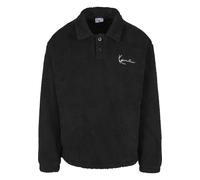 Poloshirt KARL KANI "Karl Kani Metal Signature Teddy Polo", Herren, Gr. S, schwarz, 100% Polyester, bedruckt, normal, amerikanischer Ausschnitt, Shirts (76834552-S) schwarz
