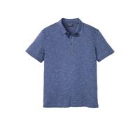 Poloshirt BONPRIX, Herren, Gr. 52/54 (L), indigo meliert, Jersey, Obermaterial: 95% Baumwolle, 5% Polyester, meliert, unifarben, regular fit hüftbedeckend, Rundhals, Shirts, Regular Fit, Kurzarm, Krag