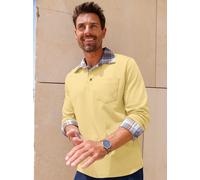 Poloshirt "Langarm-Poloshirt", Herren, Gr. 64/66, gelb, 100% Baumwolle, gemustert, kariert, unifarben, ohne Ausschnitt, Shirts (51248246-64) gelb