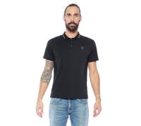 Poloshirt LE TEMPS DES CERISES "ARON", Herren, Gr. L, schwarz, 100% Baumwolle, unifarben, ohne Ausschnitt, Shirts, mit trendigem Kontraststreifen (19463820-L) schwarz