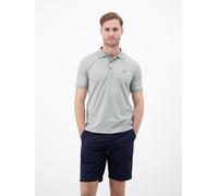 Poloshirt LERROS, Herren, Gr. M, storm grau, Web, Obermaterial: 52% Baumwolle, 48% Polyester, unifarben, regular fit normal, ohne Ausschnitt, kontrastfarben, Shirts, mit Logo Stickereicla (71355224-M)