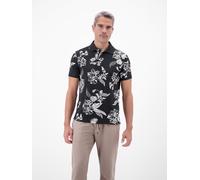 Poloshirt LERROS, Herren, Gr. S, classic navy, Piqué, Obermaterial: 100% Baumwolle, bedruckt, geblümt, normal hüftbedeckend, Rundhals, Bündchen, Shirts Poloshirt, Kurzarm mit floralem Allover-Print (2