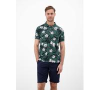 Poloshirt LERROS, Herren, Gr. S, storm grau, Single Jersey, Obermaterial: 100% Baumwolle, bedruckt, regular fit normal, ohne Ausschnitt, angesetztes Bündchen, Shirts Poloshirt, mit All-Over Print (740