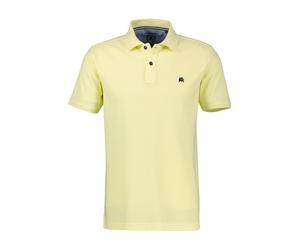 Poloshirt LERROS, Herren, Gr. XXL, lemon water, Single Jersey, Obermaterial: 60% Baumwolle, 40% Polyester, unifarben, normal hüftbedeckend, Rundhals, Shirts, mit Logo-Stickerei, kurzarm (92954047-XXL)
