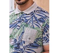 LERROS Herren Poloshirt, floral bedruckt - Tinted Grey L