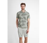 Poloshirt LERROS "Jacquard Poloshirt für Herren", Herren, Gr. M, grau (tinted grau), 80% Baumwolle, 20% Polyester, ohne Ausschnitt, Shirts (91975003-M) tinted grau