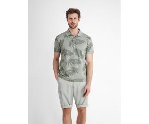 Poloshirt LERROS "Jacquard Poloshirt für Herren", Herren, Gr. M, grau (tinted grau), 80% Baumwolle, 20% Polyester, ohne Ausschnitt, Shirts (91975003-M) tinted grau