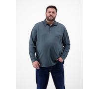 Poloshirt LERROS "Langarm Polo mit Brusttasche in Grossen Grössen", Damen, Gr. 4XL, classic navy, 52% Baumwolle, 48% Polyester, ohne Ausschnitt, Shirts (19126157-4XL) classic navy