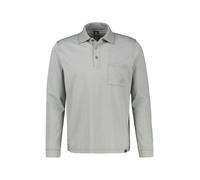 Poloshirt LERROS "Langarm Polo mit Brusttasche in Grossen Grössen", Herren, Gr. 5XL, grau (basalt grau), 52% Baumwolle, 48% Polyester, ohne Ausschnitt, Shirts (42225634-5XL) basalt grau