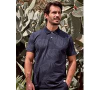 Poloshirt LERROS "LERROS Jacquard Poloshirt für Herren", Herren, Gr. M, blau (classic navy), 80% Baumwolle, 20% Polyester, ohne Ausschnitt, Shirts Poloshirt (88918157-M)