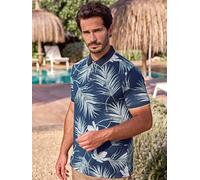 Poloshirt LERROS "LERROS Modisches Poloshirt, sommerlich gemustert", Herren, Gr. L, blau (classic navy), 100% Baumwolle, Rundhals, Shirts (94688806-L) classic navy