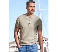 Poloshirt LERROS "LERROS Strick-Polo mit klassisch geknöpftem Kragen", Herren, Gr. S, tender beige melange, 100% Baumwolle, ohne Ausschnitt, Shirts Poloshirt (42043743-S)