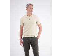 LERROS Polo mit raffinierter Streifenstruktur aus Baumwollstrick - Broken White Melange XXL