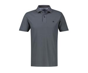 Poloshirt LERROS "Poloshirt Herren COOL & DRY atmungsaktiv Piqué", Herren, Gr. M, lava grau, 60% Baumwolle, 40% Polyester, ohne Ausschnitt, Shirts, Trocknet schnell, angenehm kühl, pflegeleicht, kurza