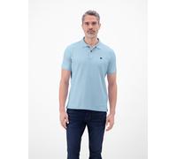 Poloshirt LERROS, Herren, Gr. XXL, ice blau, Single Jersey, Obermaterial: 60% Baumwolle, 40% Polyester, unifarben, normal hüftbedeckend, Rundhals, Shirts, mit Logo-Stickerei, kurzarm (48634231-XXL) ic