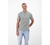 Poloshirt LERROS "Poloshirt in 2-Tone-Optik und All-over-Print", Herren, Gr. XL, storm grau, 100% Baumwolle, ohne Ausschnitt, Shirts (67696320-XL) storm grau