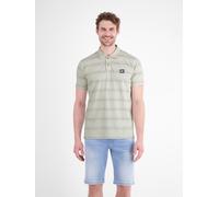 Poloshirt LERROS "Poloshirt in feiner PiquŽqualitŠt mit frischer Streifenoptik", Herren, Gr. L, cloudy weiß, 53% Baumwolle, 47% Polyester, ohne Ausschnitt, Shirts (72594556-L) cloudy weiß